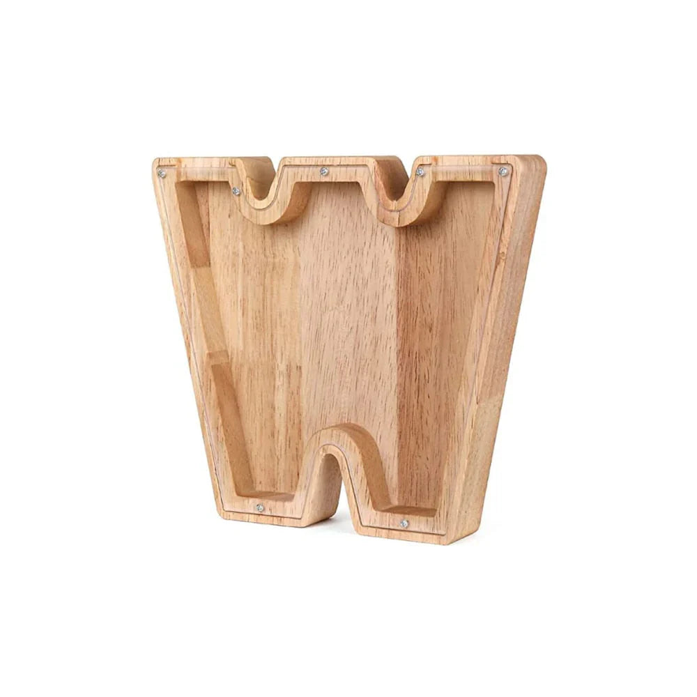 Hucha De Madera Con Forma De Alfabeto Y Ventana Transparente Para Ahorrar Con Estilo