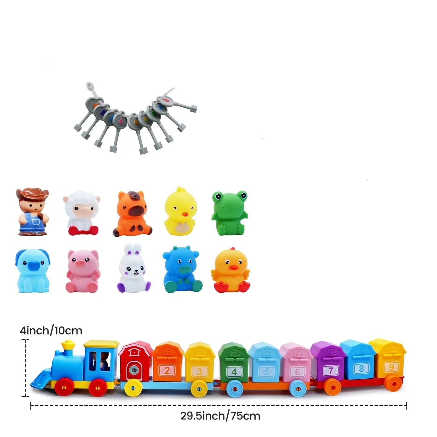 Tren de aprendizaje Montessori granja para niños