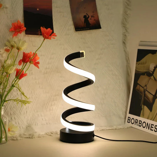 Moderna Lámpara De Sobremesa Led En Espiral Lámpara De Sobremesa Led En Espiral