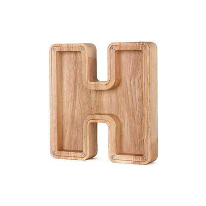 Hucha De Madera Con Forma De Alfabeto Y Ventana Transparente Para Ahorrar Con Estilo
