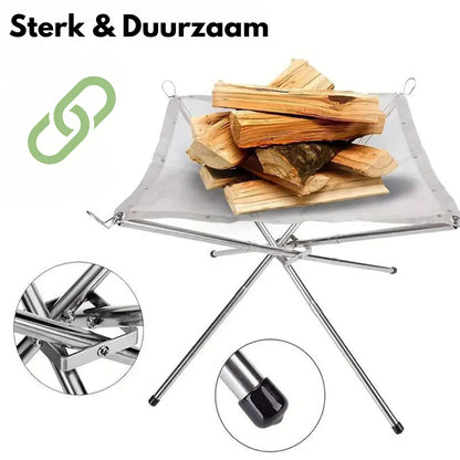 Pedestal Plegable para Hoguera - Hoguera Portátil para Camping y Uso Al Aire Libre