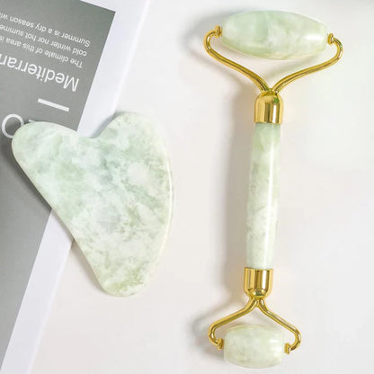 Set Gua Sha y Rodillo de Jade Instant Glow para una Piel Radiante y una Relajación Natural