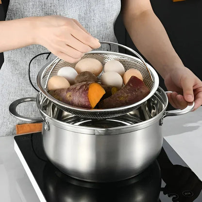 Cesto De Acero Inoxidable Para Cocinar Al Vapor - Escurridor Y Escurridor Plegable Para La Cocina Prepárate Para Cocinar Al Vapor