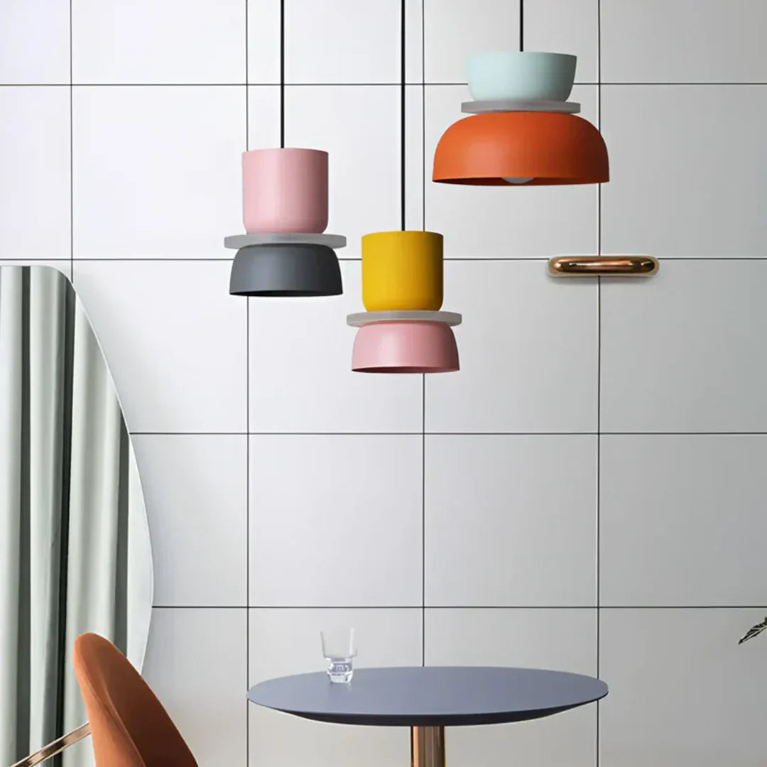 Lámpara Colgante Led con Diseño Macaron Colorido Diseño Macaron