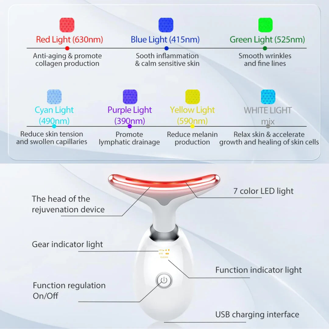 Máscara Facial Led Radiantglow de 7 Colores