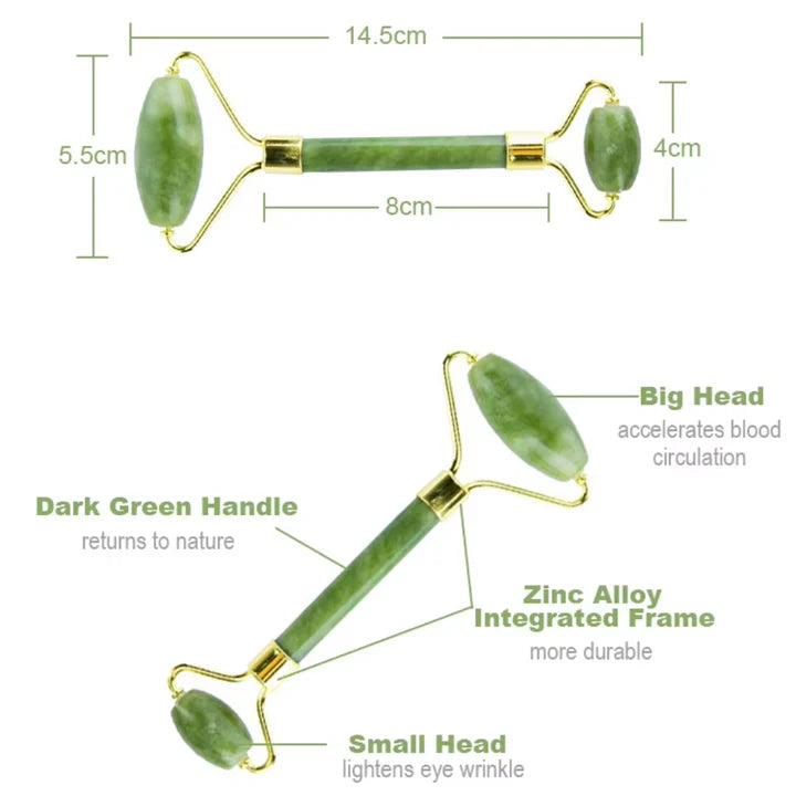 Set Gua Sha y Rodillo de Jade Instant Glow para una Piel Radiante y una Relajación Natural
