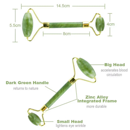 Set Gua Sha y Rodillo de Jade Instant Glow para una Piel Radiante y una Relajación Natural