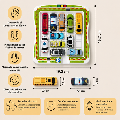 Pensamiento lógico – rompecabezas de estacionamiento de autos para niños