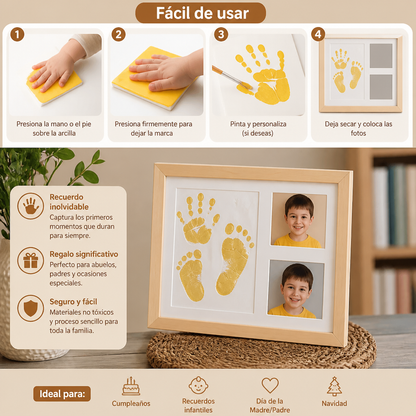 Kit de marco de recuerdo DIY para niños – huella de mano y portafotos