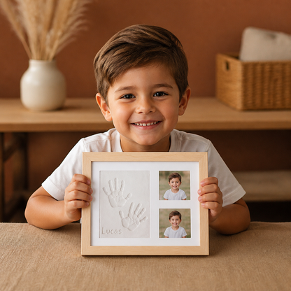 Kit de marco de recuerdo DIY para niños – huella de mano y portafotos