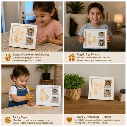 Kit de marco de recuerdo DIY para niños – huella de mano y portafotos