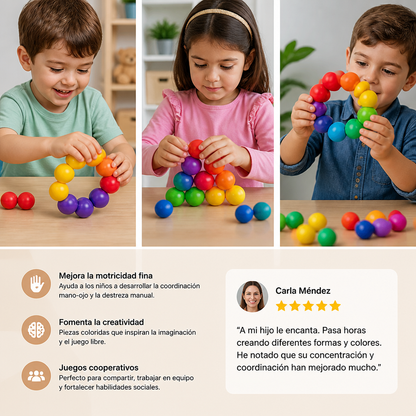 Set de construcción 3D con bolas de colores – juguete educativo creativo para niños que desarrolla la motricidad fina