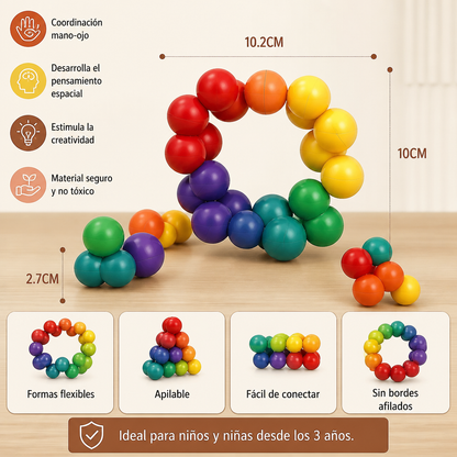 Set de construcción 3D con bolas de colores – juguete educativo creativo para niños que desarrolla la motricidad fina