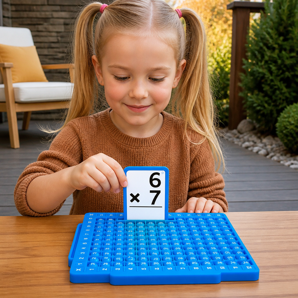 Set de tarjetas para aprender matemáticas con tablero de cálculo – Suma, resta, multiplicación y división