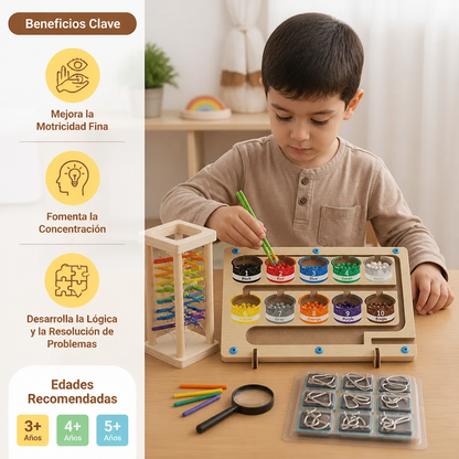 Set de Rompecabezas Montessori de Juego y Desarrollo de 3 Piezas para Niños