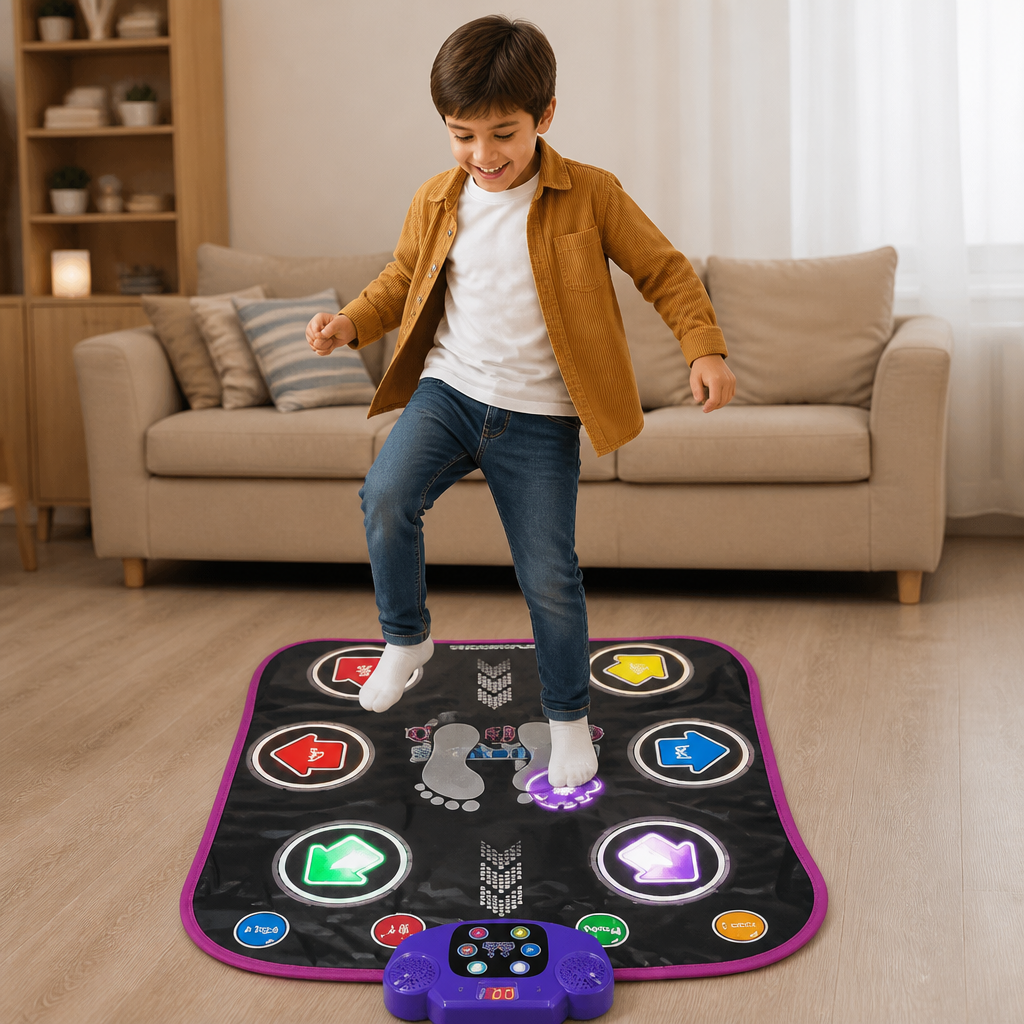 Alfombrilla de baile Bluetooth luminosa para niños con 5 modos de juego