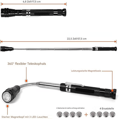 Luz Magnética Extensible para Herramientas Flexible y Extensible