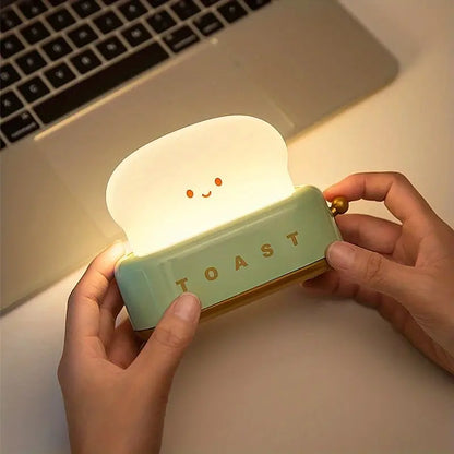 Lámpara De Mesilla De Noche Con Sombra - Lámpara Led Kawaii Toast Para Una Iluminación Acogedora Lámpara De Mesilla De Noche Con Sombra
