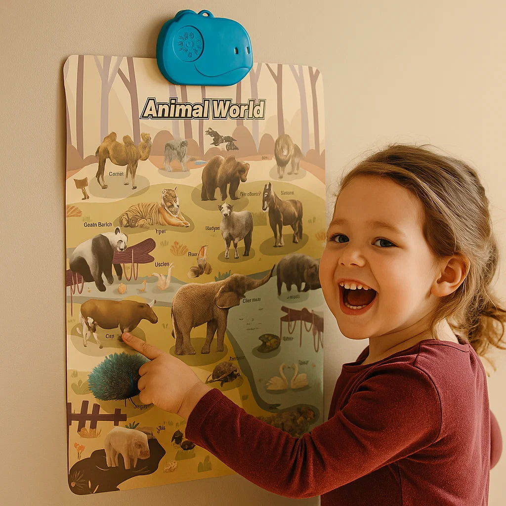 Tabla de pared de sonidos interactivos para niños | Aprende palabras y sonidos en inglés a través de una divertida exploración visual