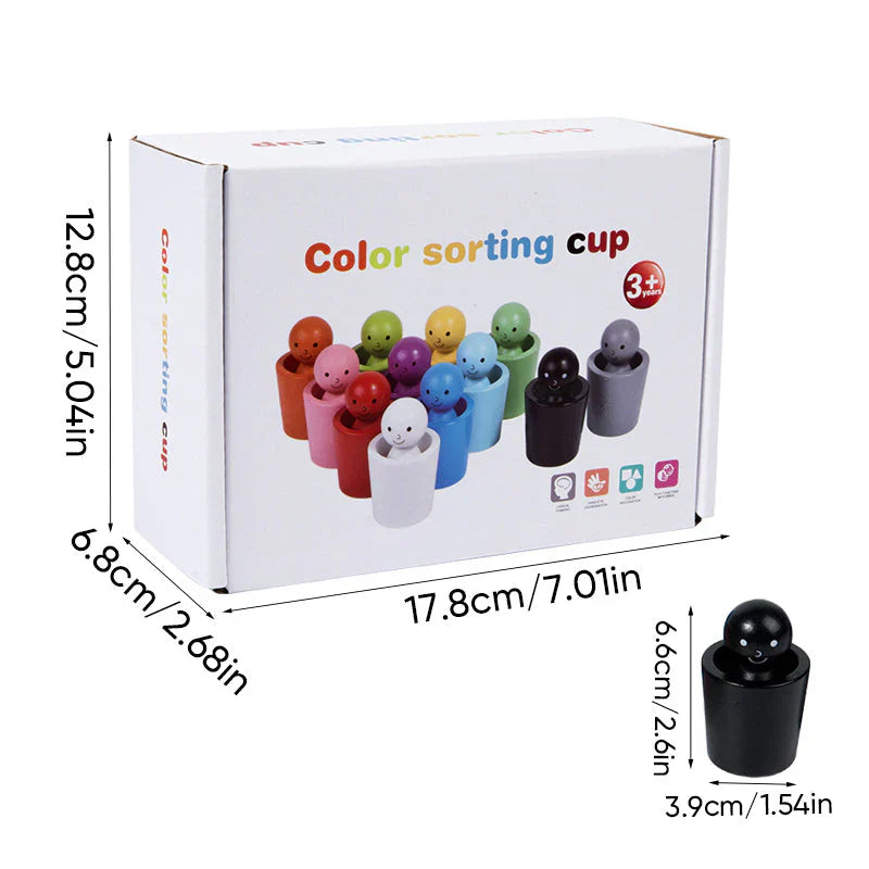 Muñecas de clavijas clasificadoras de colores para niños | Juguete educativo para emparejar, apilar y entrenar las habilidades motoras finas