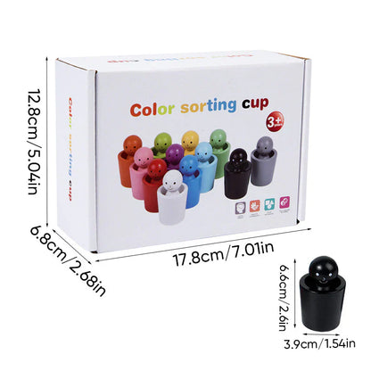 Muñecas de clavijas clasificadoras de colores para niños | Juguete educativo para emparejar, apilar y entrenar las habilidades motoras finas