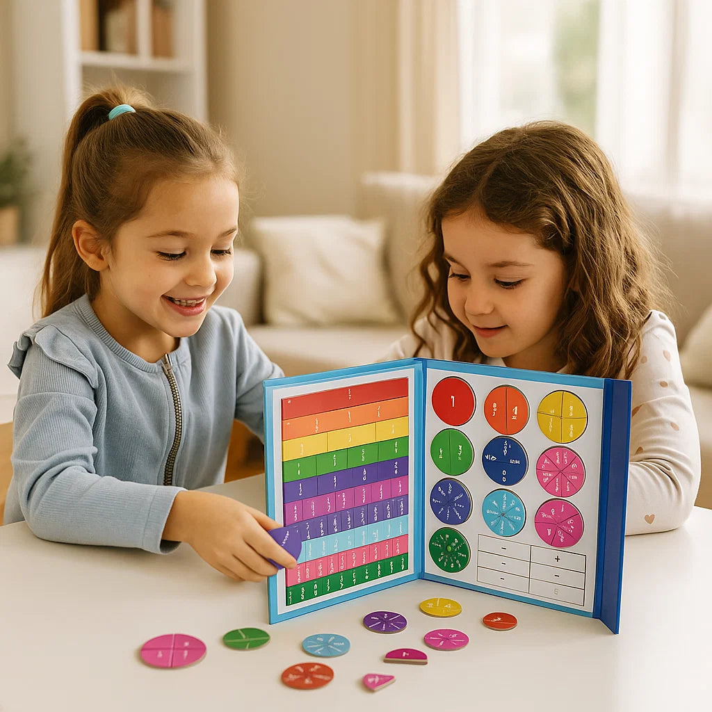 Pizarra magnética de aprendizaje de fracciones para niños | Colorida herramienta matemática para la comprensión de fracciones y operaciones