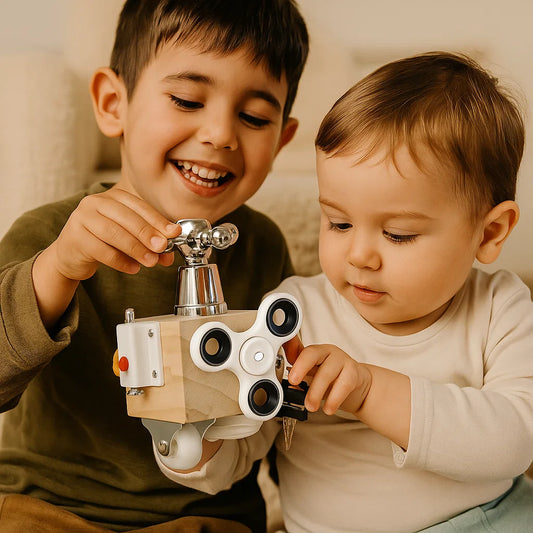 Cubo de actividades de madera para niños pequeños ⎜ Juguete educativo para la motricidad fina y el aprendizaje sensorial temprano
