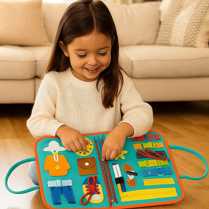 Tablero Montessori para niños pequeños ⎜ Libro de actividades de fieltro para aprender números, letras y motricidad fina