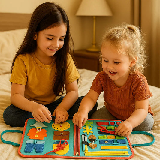 Tablero Montessori para niños pequeños ⎜ Libro de actividades de fieltro para aprender números, letras y motricidad fina