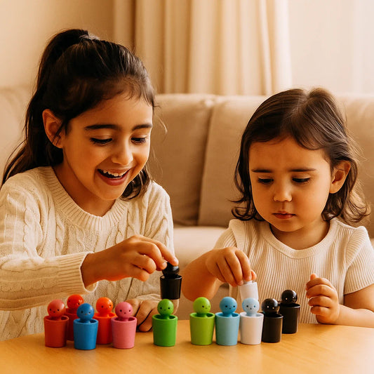 Muñecas de clavijas clasificadoras de colores para niños | Juguete educativo para emparejar, apilar y entrenar las habilidades motoras finas