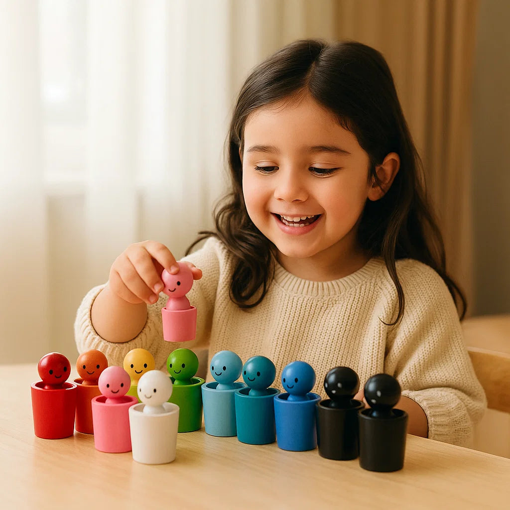 Muñecas de clavijas clasificadoras de colores para niños | Juguete educativo para emparejar, apilar y entrenar las habilidades motoras finas