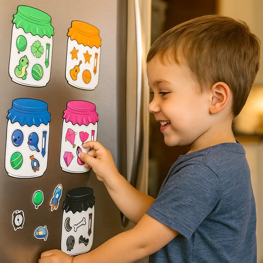 Juguete magnético de clasificación para niños | Divertido juego de emparejar colores para aprender objetos, formas y vocabulario diario