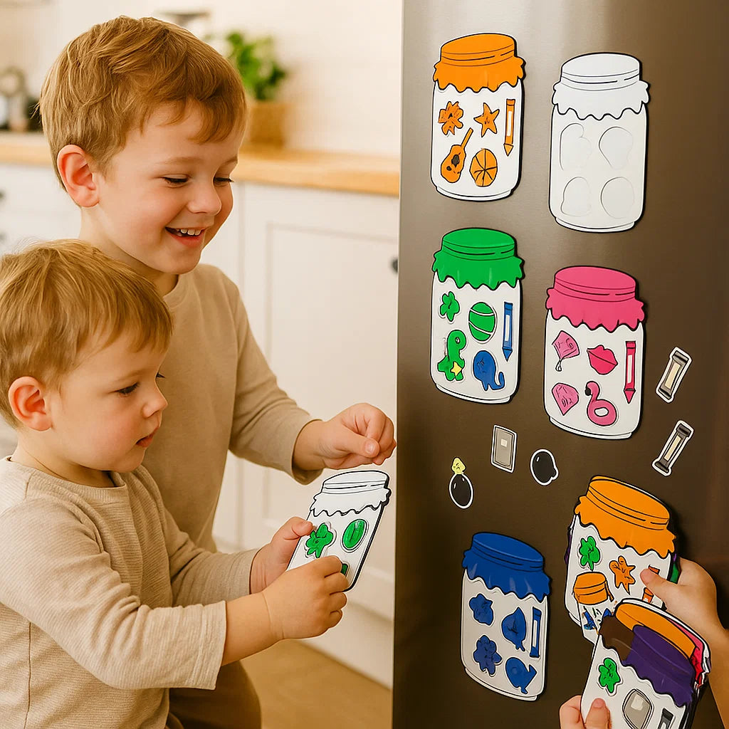 Juguete magnético de clasificación para niños | Divertido juego de emparejar colores para aprender objetos, formas y vocabulario diario