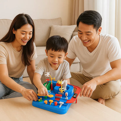 Juguete de pista de coches de aventura para niños | Juego interactivo para la coordinación mano-ojo y el juego creativo en carretera