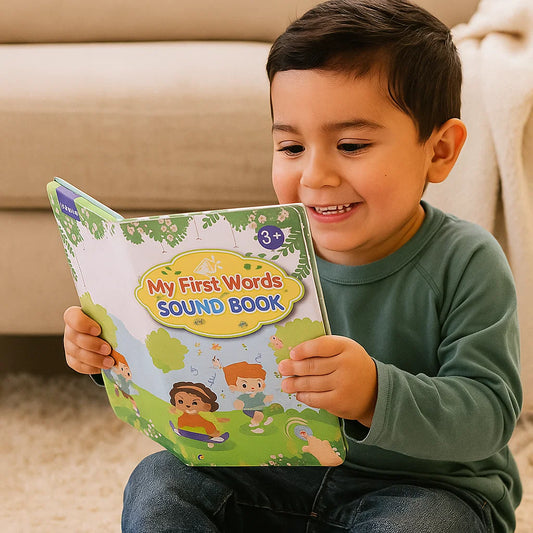 Libro de sonidos en inglés para niños pequeños | Juguete de aprendizaje interactivo para las primeras palabras con audio y coloridas ilustraciones
