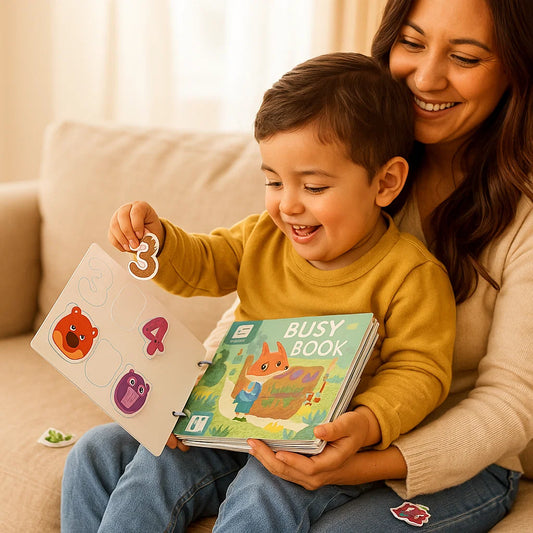 Libro ocupado para niños pequeños | Libro de aprendizaje interactivo con pegatinas reutilizables para la diversión de la educación temprana