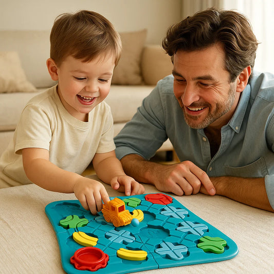 Juego de puzzle laberinto para niños | Juguete educativo de pista de carretera con bolas y coche para jugar a la lógica y resolver problemas