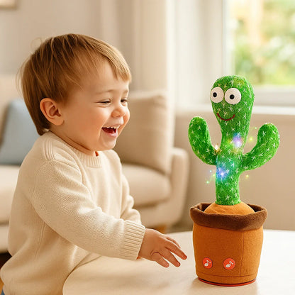 Cactus bailarín de juguete para niños ⎜ Peluche que canta con luces y mimetismo de voz para una diversión musical interactiva