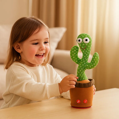 Cactus bailarín de juguete para niños ⎜ Peluche que canta con luces y mimetismo de voz para una diversión musical interactiva
