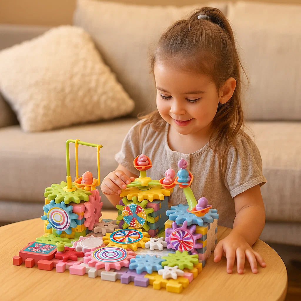 Bloques de construcción de engranajes mecánicos para niños | Juguete eléctrico STEM para juego creativo y diversión de educación temprana