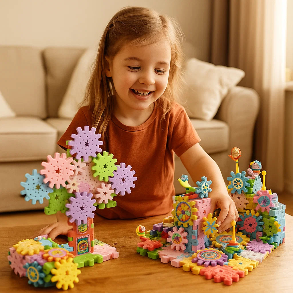 Bloques de construcción de engranajes mecánicos para niños | Juguete eléctrico STEM para juego creativo y diversión de educación temprana