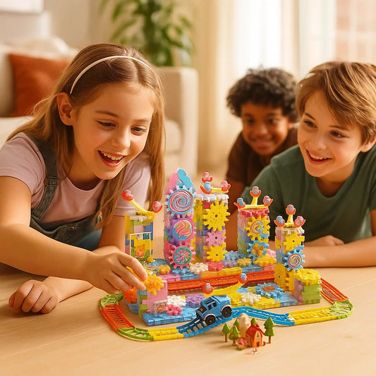 Bloques de construcción de engranajes mecánicos para niños | Juguete eléctrico STEM para juego creativo y diversión de educación temprana