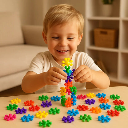 Bloques de construcción de copos de nieve para niños ⎜ Juguete creativo de rompecabezas 3D para diversión educativa y motricidad fina