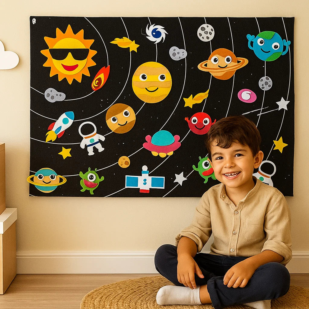 Tablero de cuentos de fieltro para niños ⎜ Kit educativo de bricolaje para aprender sobre animales, la imaginación y divertirse contando historias