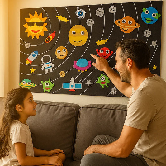 Tablero de cuentos de fieltro para niños ⎜ Kit educativo de bricolaje para aprender sobre animales, la imaginación y divertirse contando historias