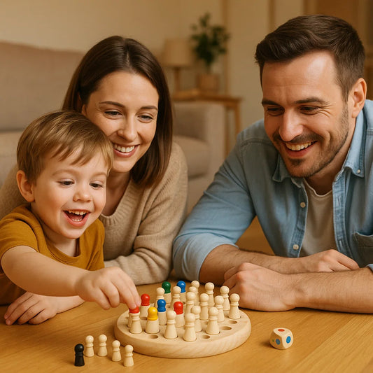 Juego de memoria de colores para niños | Juego de mesa de madera para mejorar la concentración, la lógica y la interacción entre padres e hijos
