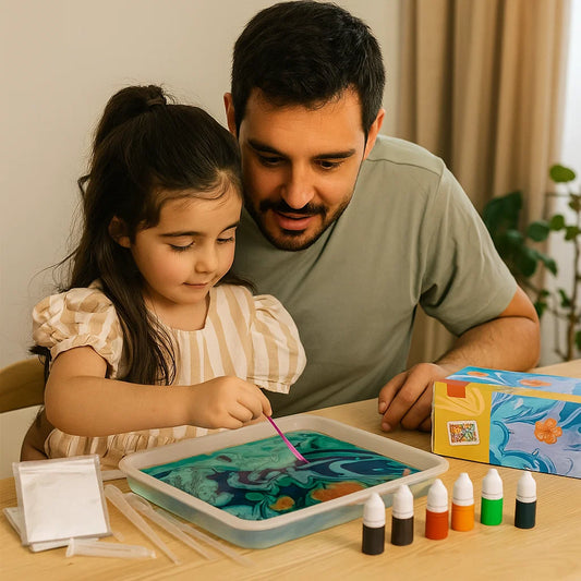 Kit de pintura marmoleada para niños ⎜ Set creativo de arte acuático