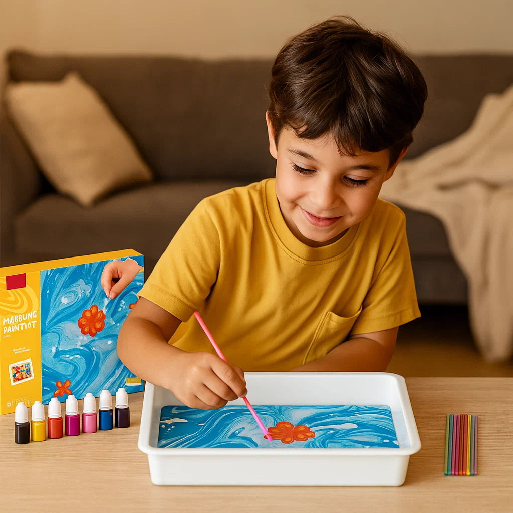 Kit de pintura marmoleada para niños ⎜ Set creativo de arte acuático
