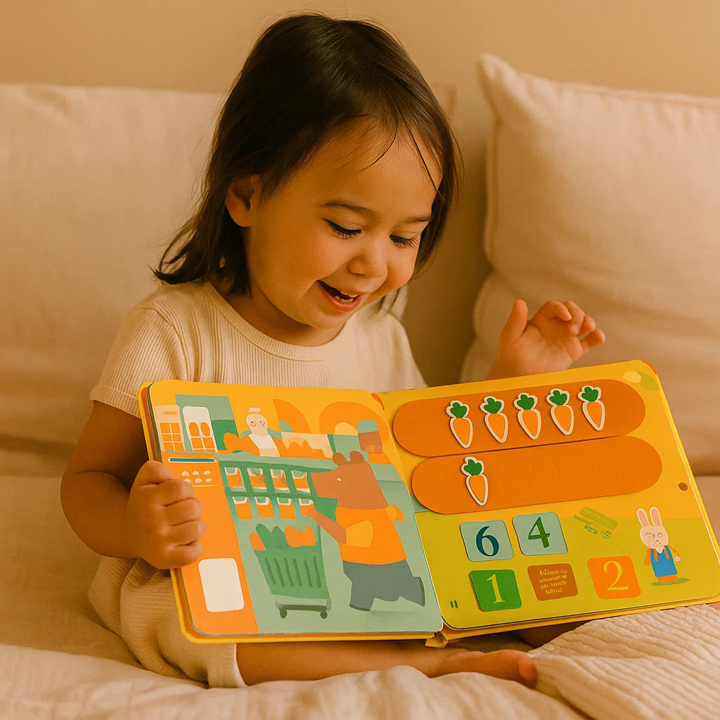 Libro ocupado para niños pequeños | Libro de aprendizaje interactivo con pegatinas reutilizables para la diversión de la educación temprana