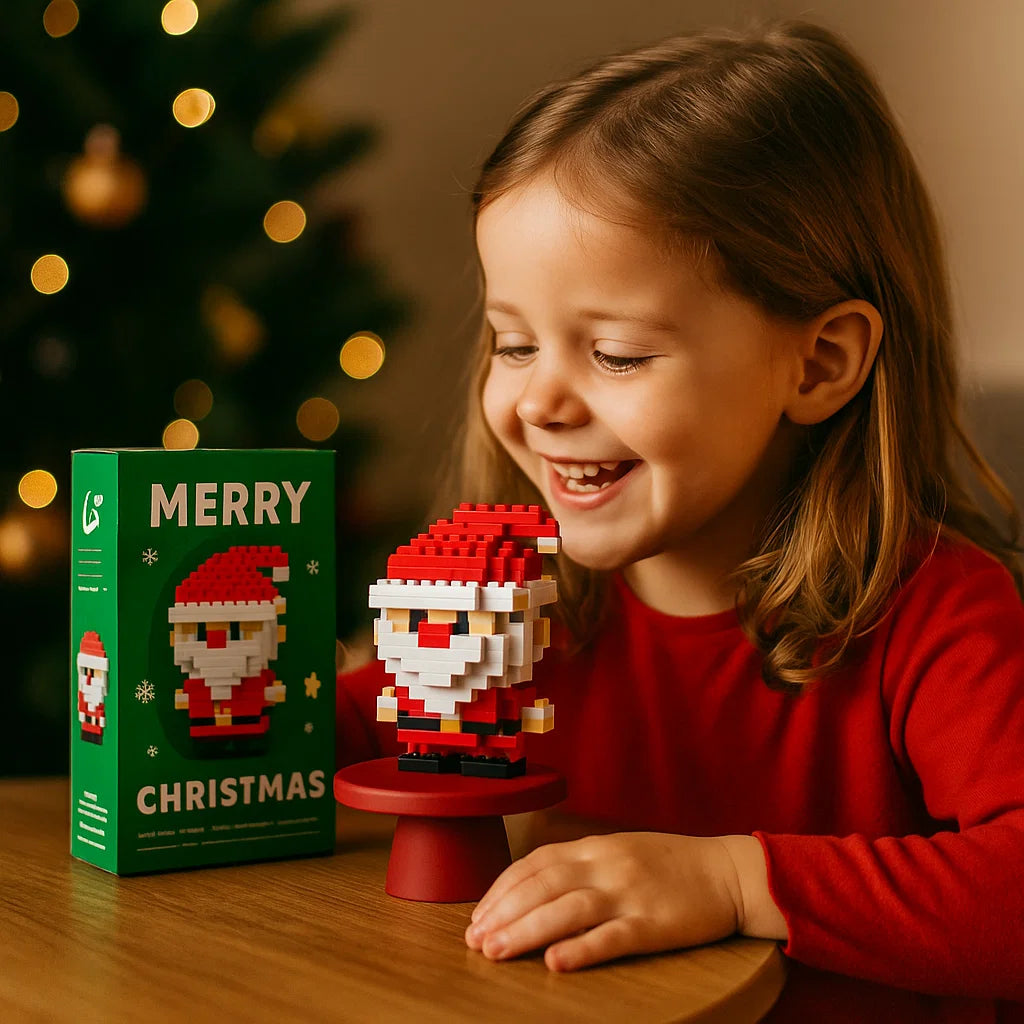 Figuras navideñas creativas de bloques – diversión para toda la familia